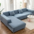 thumbnail image 3 of CHOK 2024 Sofa Slipcover L Shape Gray Sofa Cover Sectional Couch Cover Spandex Non Slip with Elastic Bottom Furniture Protector Cover for for Home Decor 2+3seater, 3 of 10