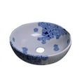 thumbnail image 2 of GVB87024 Ceramic, hand-painted vessel sink-round shape, Blue and white, 2 of 2