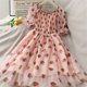 thumbnail image 4 of Mujer vestida de la cintura alta ropa de la cintura midi una línea ropa liviana plisada ropa para la playa de verano rosa Inevent AP009103-02, 4 of 7