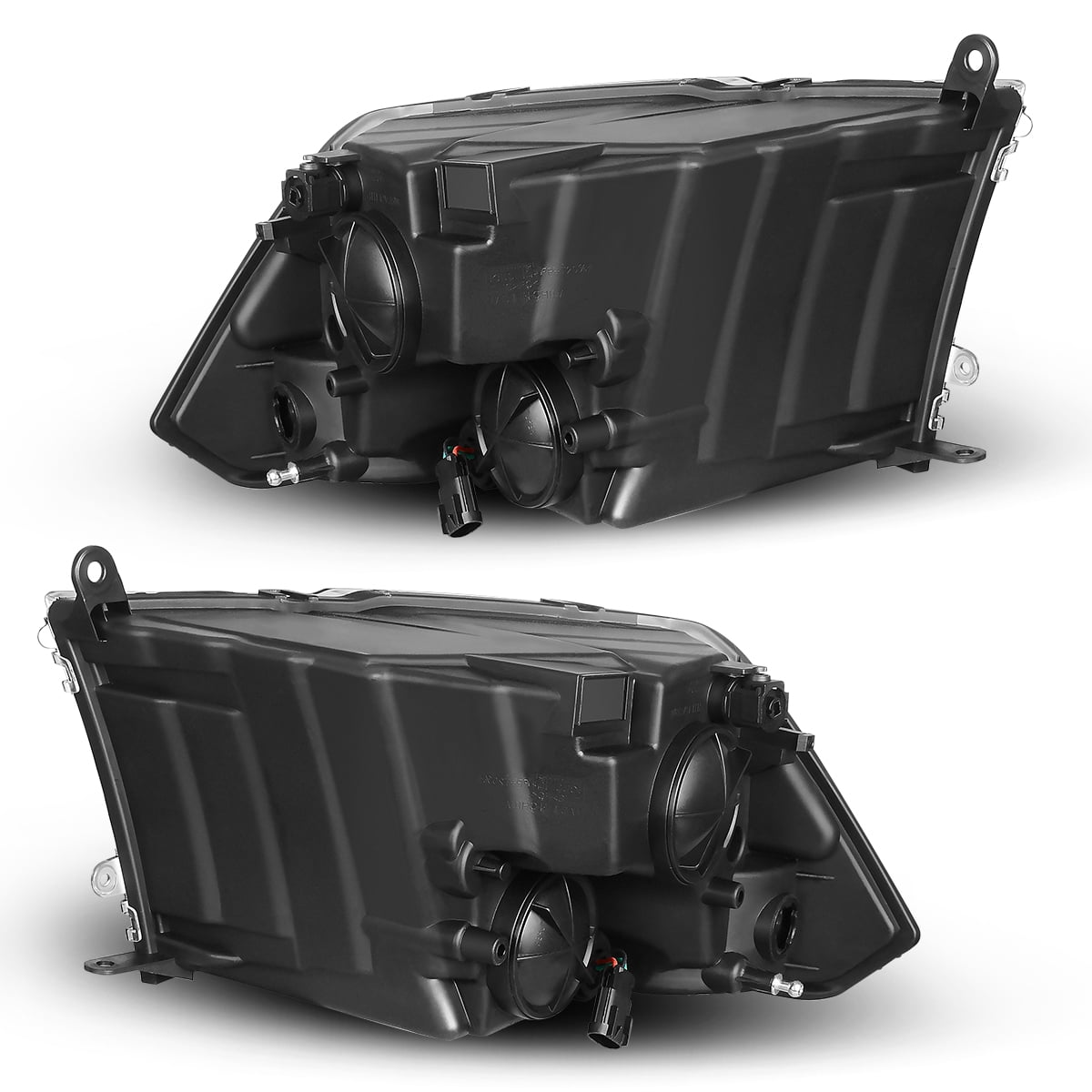 RVNI Quad Lamps For 09-18 Dodge Ram Factory Style Black Headlight Signal Replacement