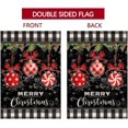 thumbnail image 5 of Feliz Navidad bola pequeña bandera de jardín 12x18 pulgadas Vertical doble cara rojo negro invierno vacaciones al aire libre decoraciones arpillera yarda bandera JAMW Sencillez, 5 of 5