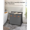 thumbnail image 3 of Cesto de Ropa SONGMICS 35,7L con 3 Secciones Gris Pizarra ULCB130G01, 3 of 6