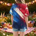 thumbnail image 4 of CCRFTGI American Flag Shirts for Kids Boys Girls Size 7 Patriotic Casual 4th Of July American Flag Striped Outfits July 4th Celebration Summer Shirts 1776 T-Shirts Red 3-4 Years, 4 of 6
