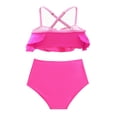 thumbnail image 4 of SUNSIOM Mommy and Me Swimsuit, Contrast Color Leaves Print Ruffled Bra with Briefs Family Matching Swimsuit 2-piece Summer Bikini Set, 4 of 6