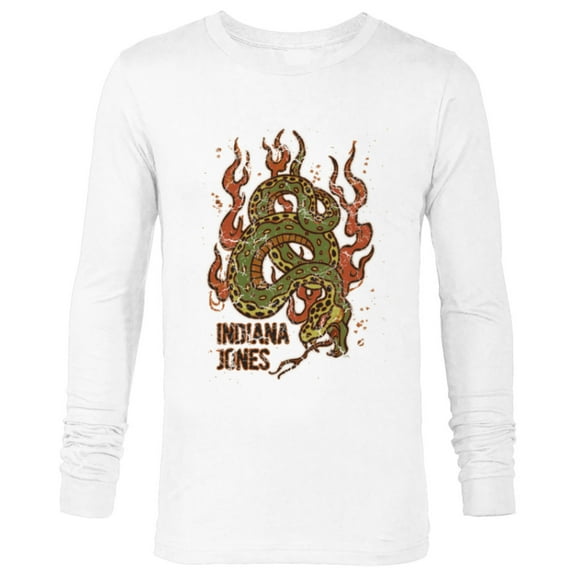 Lucasfilm Indiana Jones Flaming Snake Logo - Long Sleeve T-Shirt for Men - Customized-White