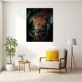 thumbnail image 6 of Jungle Jaguar Drinking Pond Mirror Reflection Canvas Wall Art,Dappled Tiger Ornament Pictures fit Passage Parlor Condo Interior Ready to Hang-36"L x 24"W, 6 of 10
