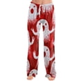 thumbnail image 2 of Domzest Womens Halloween Pajama Pants Halloween Graphic Drawstring Elastic Waisted Pajama Bottoms Wide Leg Cute Pj Bottoms White L, 2 of 5