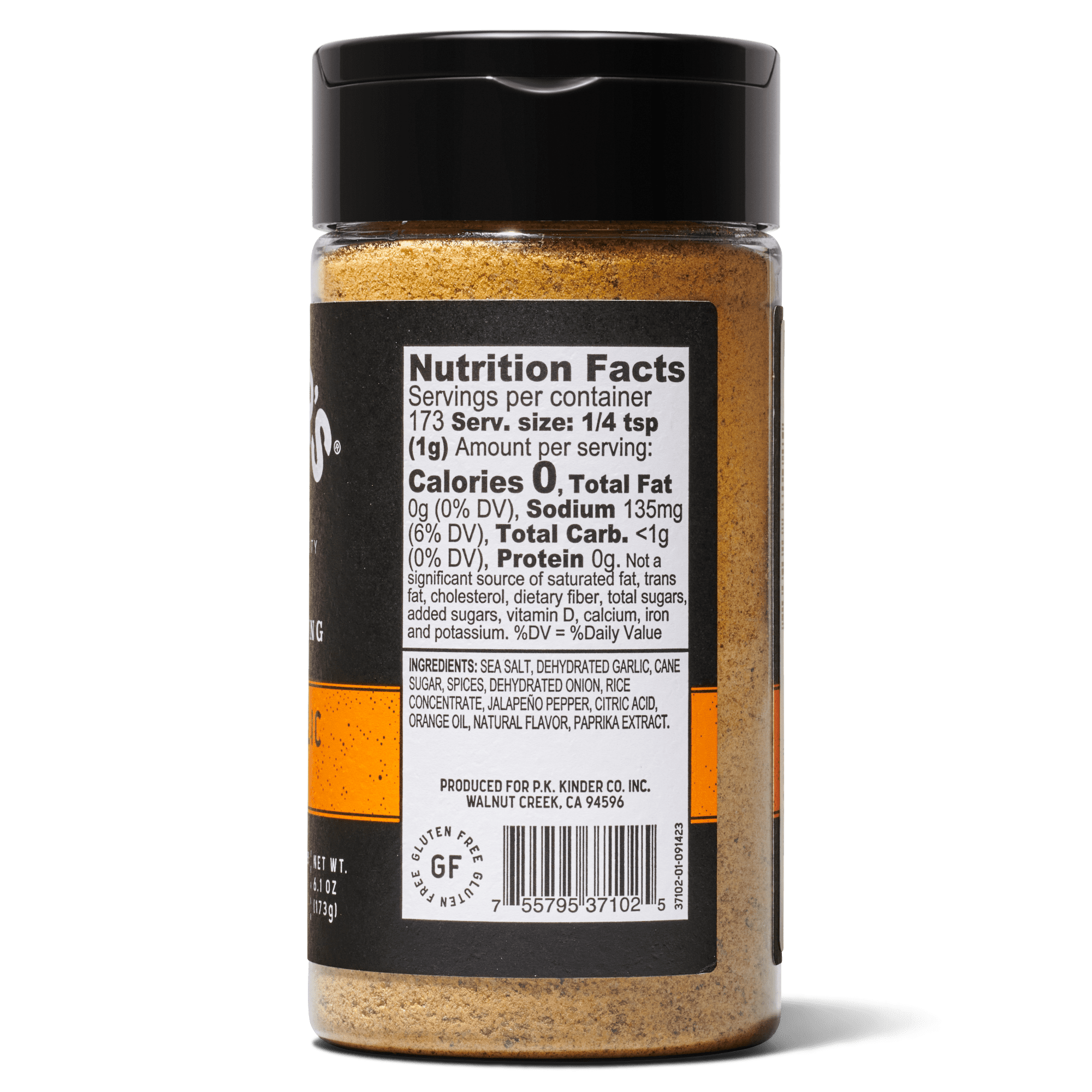 Kinder's Citrus with Garlic and Jalapeno Barbecue Seasoning for Grilling, 6.1 oz
