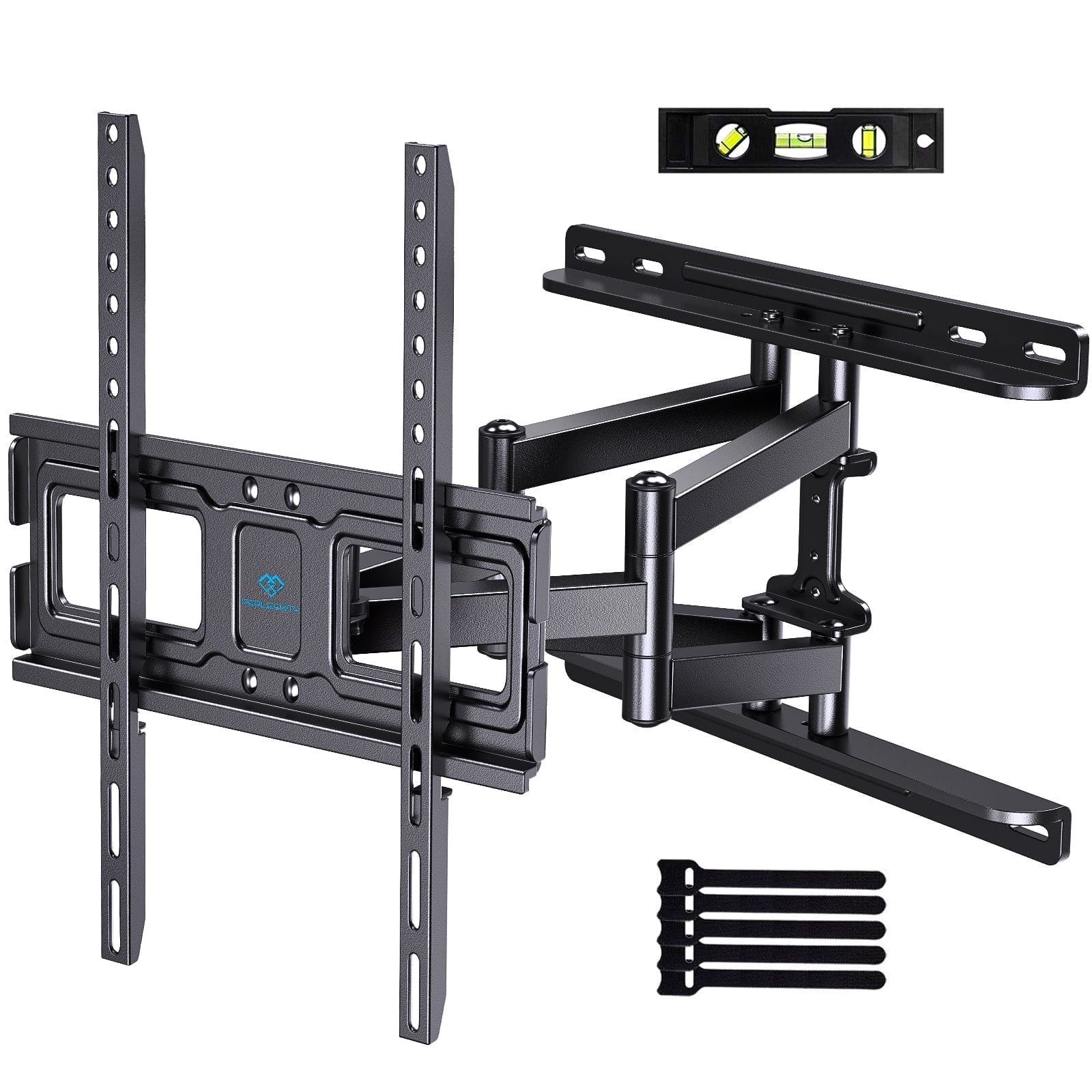 Full Motion TV Wall Mount  for 32-65 inch Flat Curved Screen TVs with Swivel, Tilt & Extension Max 400x400mm, Holds up to 99 lbs
