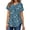 Blue Flower, variant on MOSHU Plus Size T-shirts for Women V Neck Summer Tunic Tops Floral Print Curved Hem Women Shirts