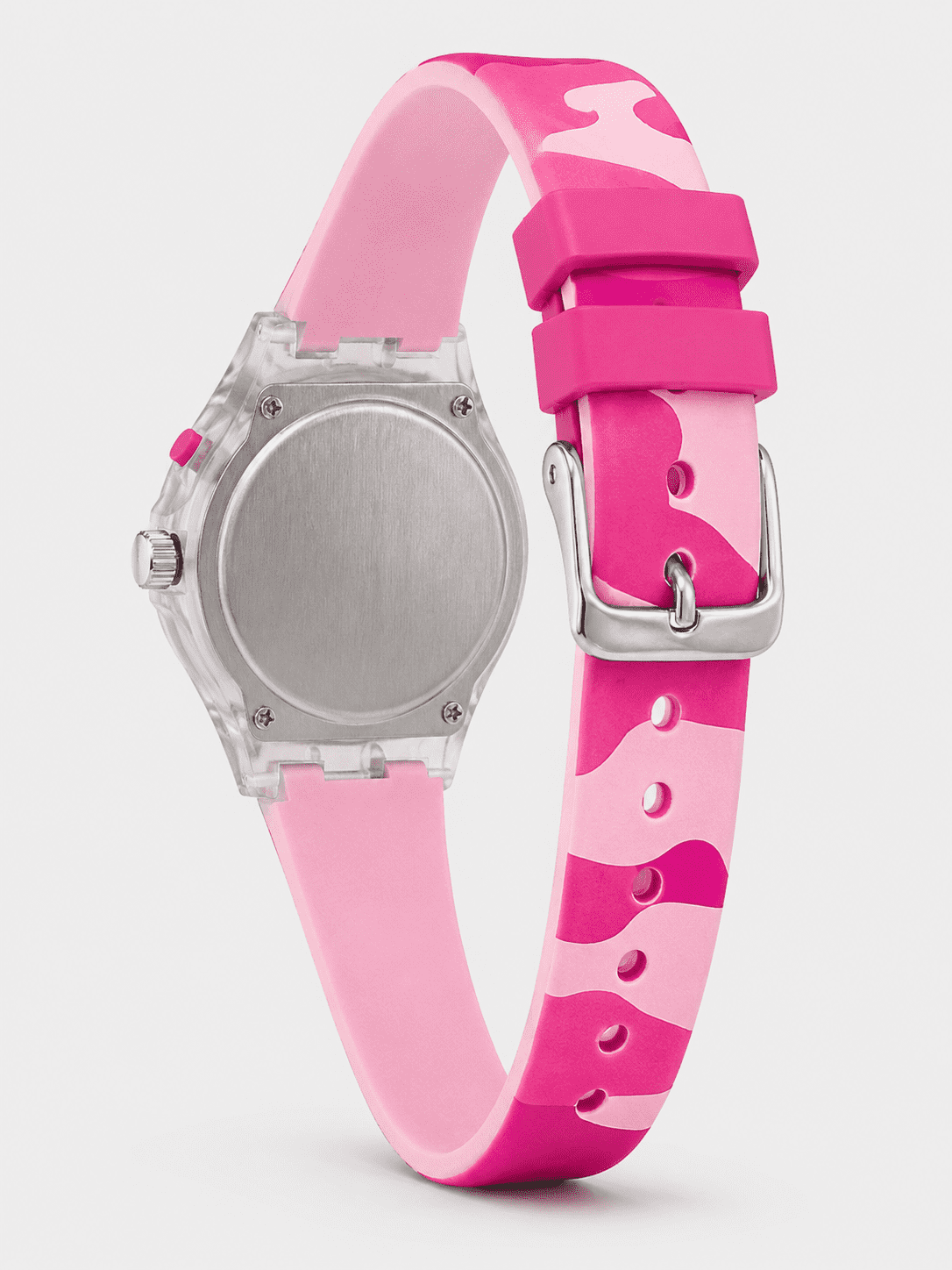 ACCUTIME FLASHING TRANSLUCENT CASE PLASTIC PINK CAMO STRAP - 072215WM