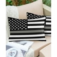 thumbnail image 6 of Thin Grey White Line Throw Pillow Covers, American Flag Star Soft Breathable Pillow Cases with Invisible Zipper for Sleeping, Standard Pillowcases for Couch Bed Sofa Chair 20x26 Inches, 6 of 6