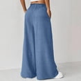 thumbnail image 3 of Lmueinov Women's Paperbag Waist Bow Tie Wide Leg Pants, Casual Hemp Polyester Blend Flowy High Waist Trousers with Pockets, S-XL, 3 of 4