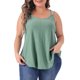 thumbnail image 1 of Camisetas sin mangas de talla grande Agnes Orinda para mujeres, con bordado de ojales, tirantes de espagueti y ajuste holgado, 2X, verde grisáceo, 1 of 6