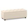 thumbnail image 2 of Hamilton 48" Wide Transitional Storage Ottoman in Natural Linen-Look Fabric, 2 of 14