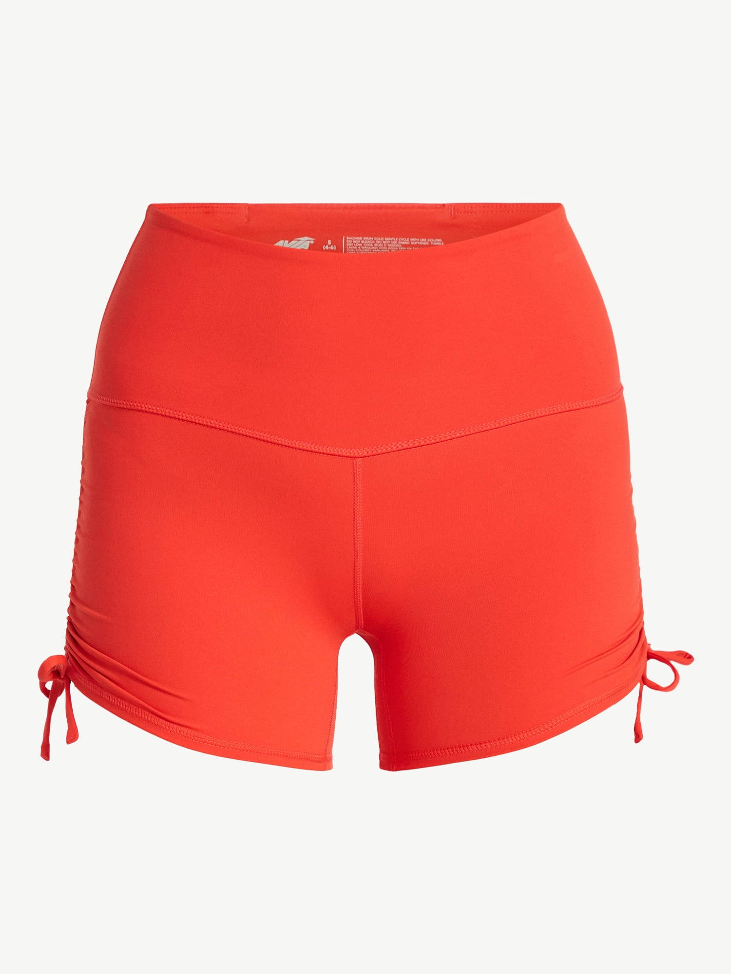 Avia Women's Side Ruched Bike Shorts, 4" Inseam, Sizes XS-XXXL