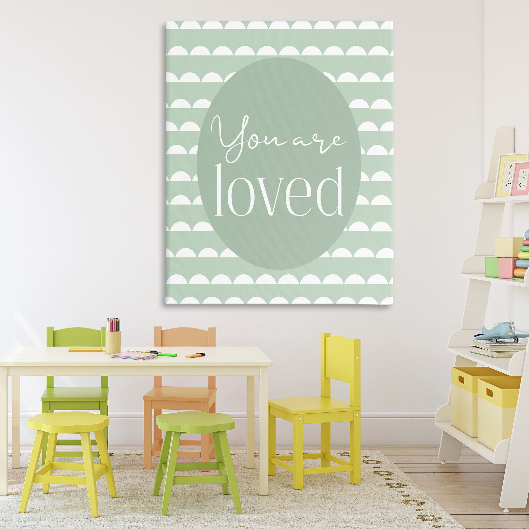 Stupell Industries You Are Loved Light Green Canvas Wall Art, design by Christine Simpson Art