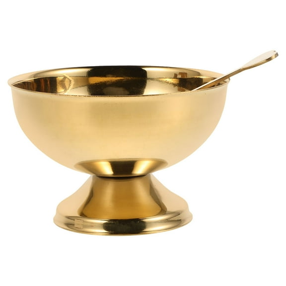 KONTONTY Golden Stainless Steel Dessert Cup for Ice Cream Yogurt Salad and Sauce Serving