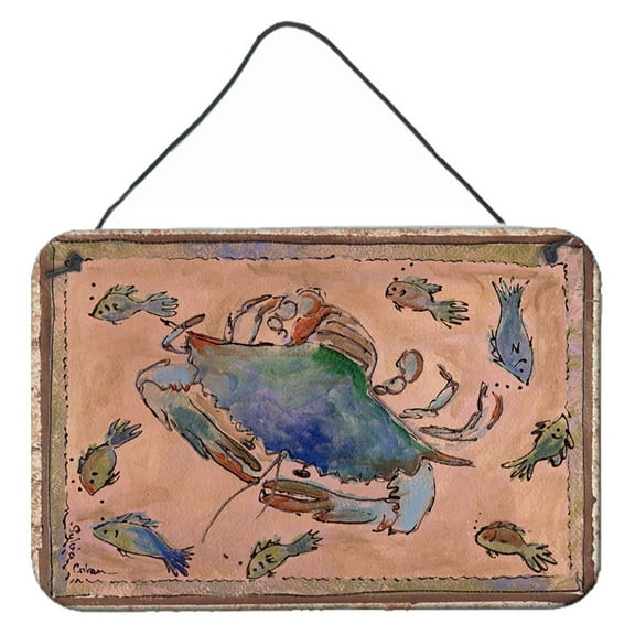 Carolines Treasures 8079DS812 Crab Wall or Door Hanging Prints 8HX12W multicolor