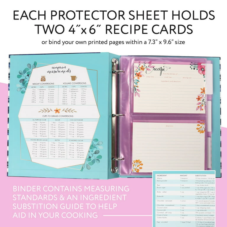 Recipe Book to Write in Your Own Recipes, Blank Recipe Notebook with 15  Tabs for Family Cooking Lover, 120 Pages Recipe Organizer, 7 x 10, Teal