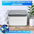 thumbnail image 3 of Skywin Laundry Pods Container with Grey Lid, Laundry Pod Holder 9.8 x 7.3 x 6.3 Inches, Laundry Pod Container, Dishwasher Pods Container (Grey, Push-Up), 3 of 7