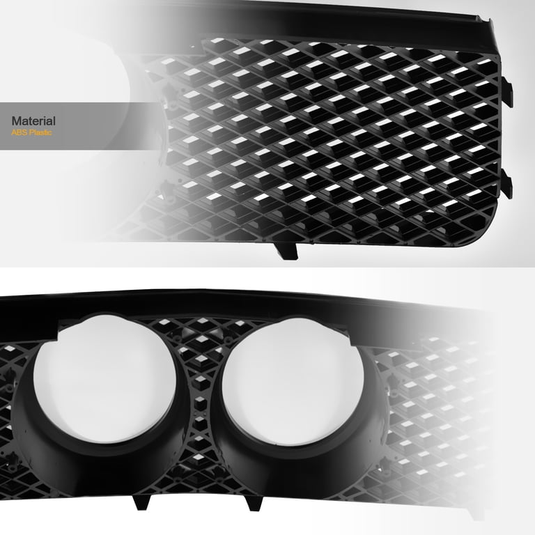 Gloss Black Honeycomb Front Bumper Grille For 2005-2009 Ford Mustang GT (with Fog Light Holes)