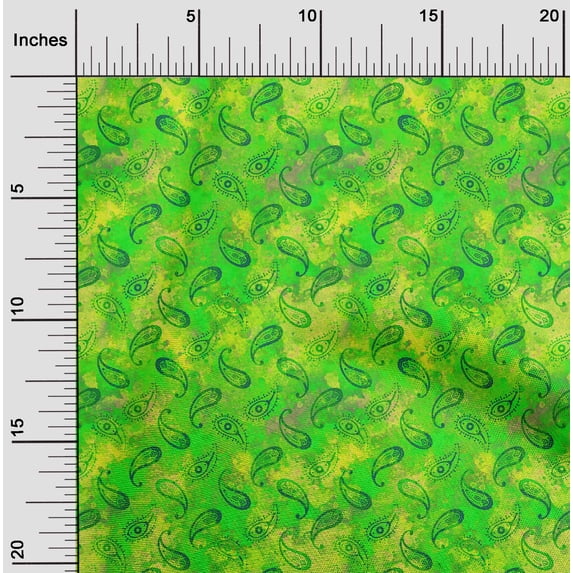 oneOone Cotton Jersey Green Fabric Batik Diy Clothing Quilting Fabric Print Fabric By Yard 58 Inch Wide