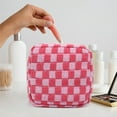 thumbnail image 6 of Lunxisen 1 Pcs Mini Pocket Cosmetic Bag for Women, Waterproof Portable Makeup Pouch No Zipper Coin Purse Lipstick Bag Accessories, Checkered Travel Storage Bag, 6 of 9