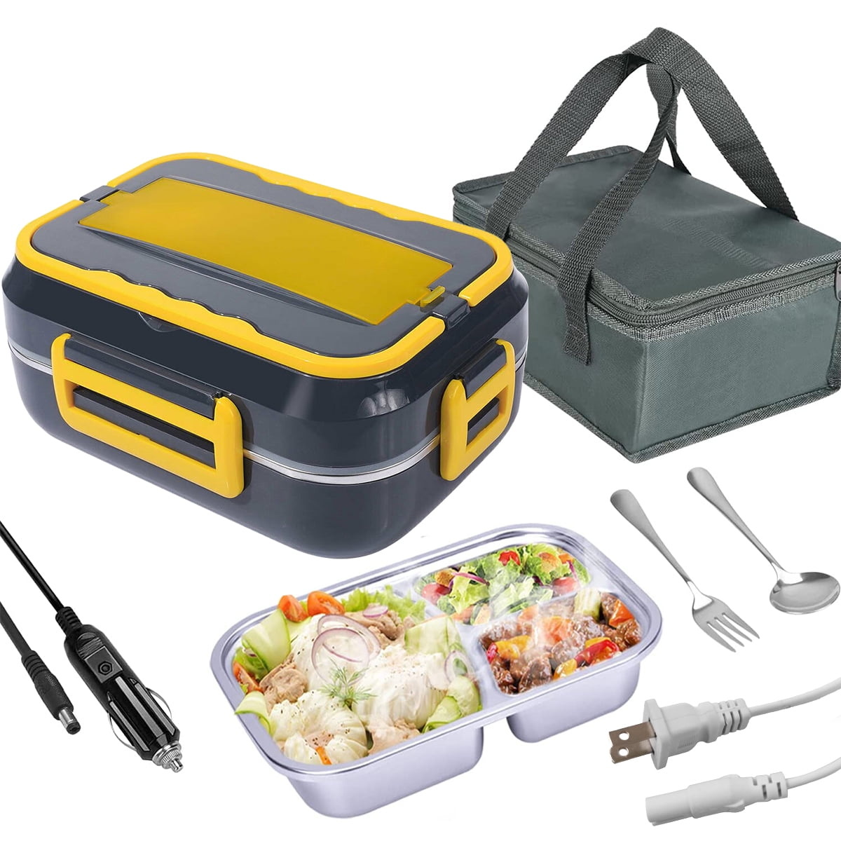 Electric Lunch Box Food Heater 3-in-1 for Car & Home - 60W Warms Flexible  12/24/110 Volts. 1.5 Liter…See more Electric Lunch Box Food Heater 3-in-1