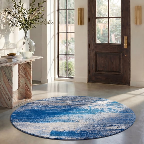 Safavieh Adirondack Rudyard Abstract Ombre Area Rug, Silver/Blue, 6' x 6' Round