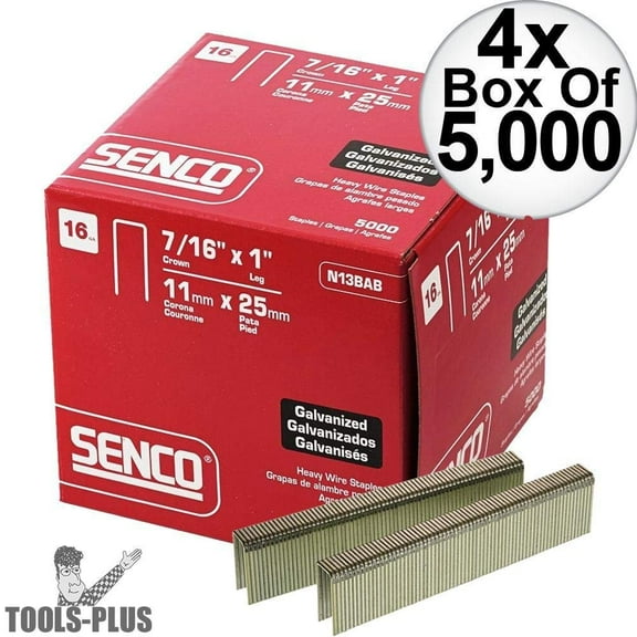 Senco 1 in. L Galvanized Steel Wire Staples 16 Ga.