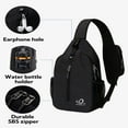 thumbnail image 2 of WATERFLY Unisex Hiking Travel Nylon Sling Bag Cross-Body Shoulder Chest Bag,Black, 2 of 8