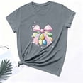 thumbnail image 6 of Zedker Easter Shirts for Women Fashion Egg Printed Casual Short Sleeve Round Neck T Shirt Tops Gray XXXL, 6 of 7