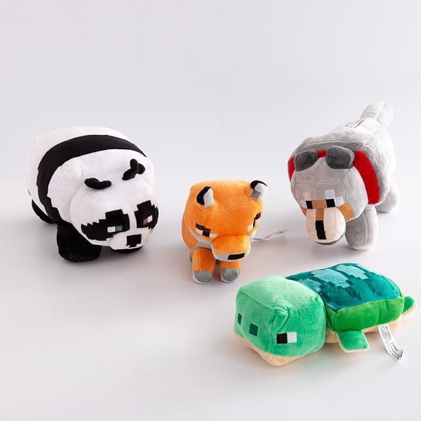 Muñeco de peluche de mosaico para niños, Tortuga, Panda, Lobo, zorro, animales de dibujos animados, regalos de navidad