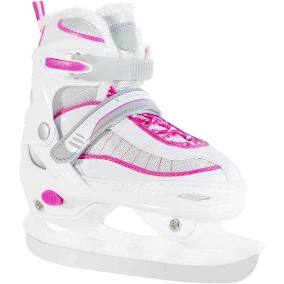 Ice Skates,Hockey Skates with Adjustable 4 Sizes,Soft Padding and Reinforced Ankle Support for Boys Girls Youth Men Women and Beginners (WHITE, M(1Y-4Y)Kids,(4-6)Women,(3.5-5.5)Men)