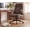 Brown, variant on Fabric High Back Office Chair with Lockable Quiet Casters, Ergonomic Home Office Desk Chair with Flip-up Armrest, Comfy Computer Chair with Adjustable Height for Home & Office & Work