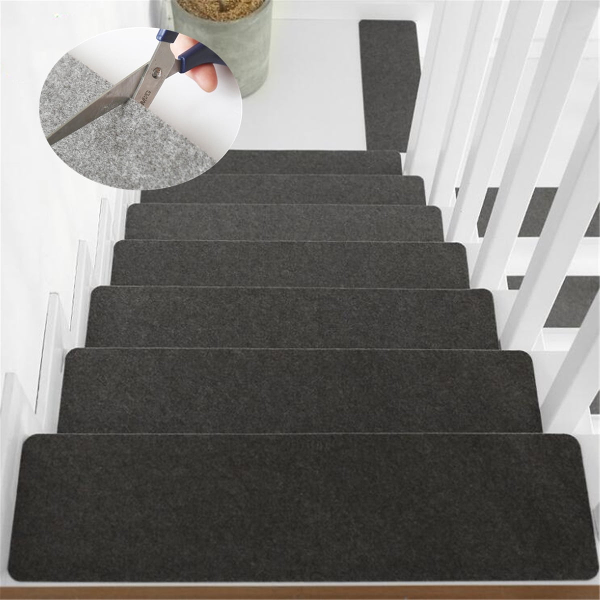 14 Pcs Stair Treads Non Skid Slip Carpet Stair Treads Pads Soft