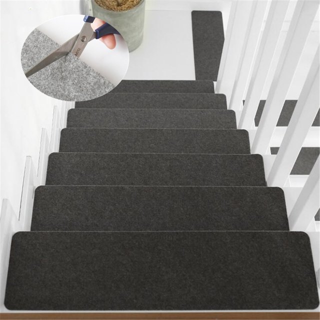 14Pcs Set Stair Treads Rectangle Non-slip Rugs Stair Mats Pads Carpet In 3 Colors