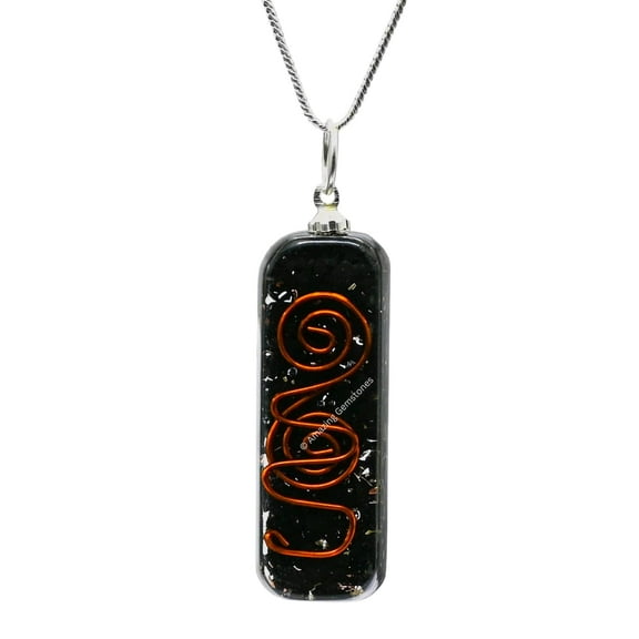 Black Tourmaline Orgone Pendant Crystal Necklace for Men Women