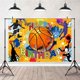 thumbnail image 2 of Fondo de fotografía de deporte de baloncesto, arte de grafiti, juego de baloncesto para niños, fondo de cumpleaños para niños, decoraciones para fiesta de cumpleaños de baloncesto, 2 of 4
