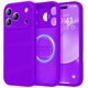 thumbnail image 1 of Funda de Silicona Premium, Forro de Microfibra, a Prueba de Golpes, para iPhone 17 Pro Max 6.9", Morado Neón, 1 of 7
