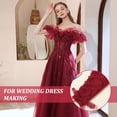 thumbnail image 6 of 1 Set Mesh Bridal Dress Zipper Replacement Adjustable Fit Mesh Corset Back Kit Lace-up Formal Prom Dress Dark Red 450x25x1.5mm, 6 of 6