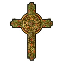 79986 Meyda 25"W X 34"H Jeweled Celtic Cross Stained Glass Window