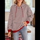 thumbnail image 5 of Sudadera con Capucha A Rayas para Mujer, Estilo Adolescente, para Otoño. Color Café L, 5 of 10