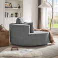thumbnail image 6 of CASEMIOL 360° Swivel Accent Chair for Living Room, Modern Accent Chairs with 3 Removable Pillows, Round Barrel Sofa Chair with 36.5" Seat Depth, Comfy Reading Chair, Grey, 6 of 12