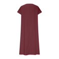 thumbnail image 6 of Karight Women's Cotton Linen Midi Dress V Neck Short Sleeve Causal Tshirt Dresses Summer Loose Beach Cover Ups Tshirt Sundress, 6 of 6