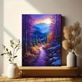thumbnail image 6 of UXIEQU 12x16 Inch 2D Flat Moonlit Forest Path Wall Art Purple Blue Woodland Tranquil Nature Home Decor, 6 of 8