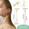 thumbnail image 2 of 1 Box 8Pcs 2 Style Real 18K Gold Plated Earring Backs Ear Studs Rhinestone Tassel Earring Findings Long Chain Butterfly Ear Nuts, 2 of 9
