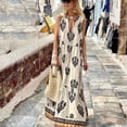 thumbnail image 1 of SMihono Robe d'Été Grande Taille pour Femmes 2023 Mode Femmes Sans Manches Col en V Imprimé Bohème Robe d'Été à Taille Élastique, 1 of 7