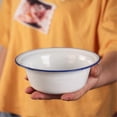 thumbnail image 2 of Retro Enamel Basin Enamel Mixing Bowl Kitchen Soup Serving Bowl Salad Mixing Bowl, 2 of 4